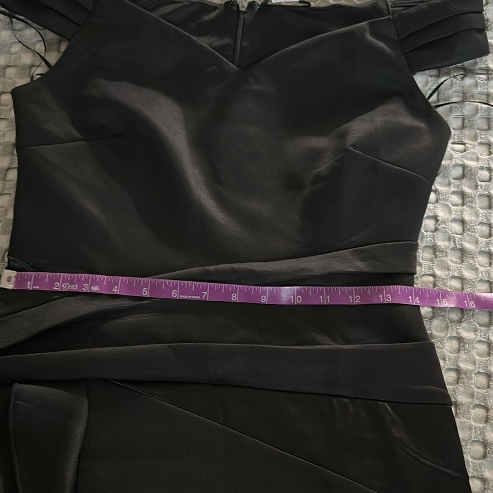 VENUS Black Ruffled Sheath Midi Dress - Picture 10 of 12